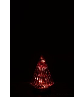 Sapin de noël lumineux en verre rouge